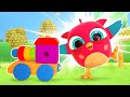 Hop hop plays with a toy train learning toys  baby cartoons for kids cars  trains for kids