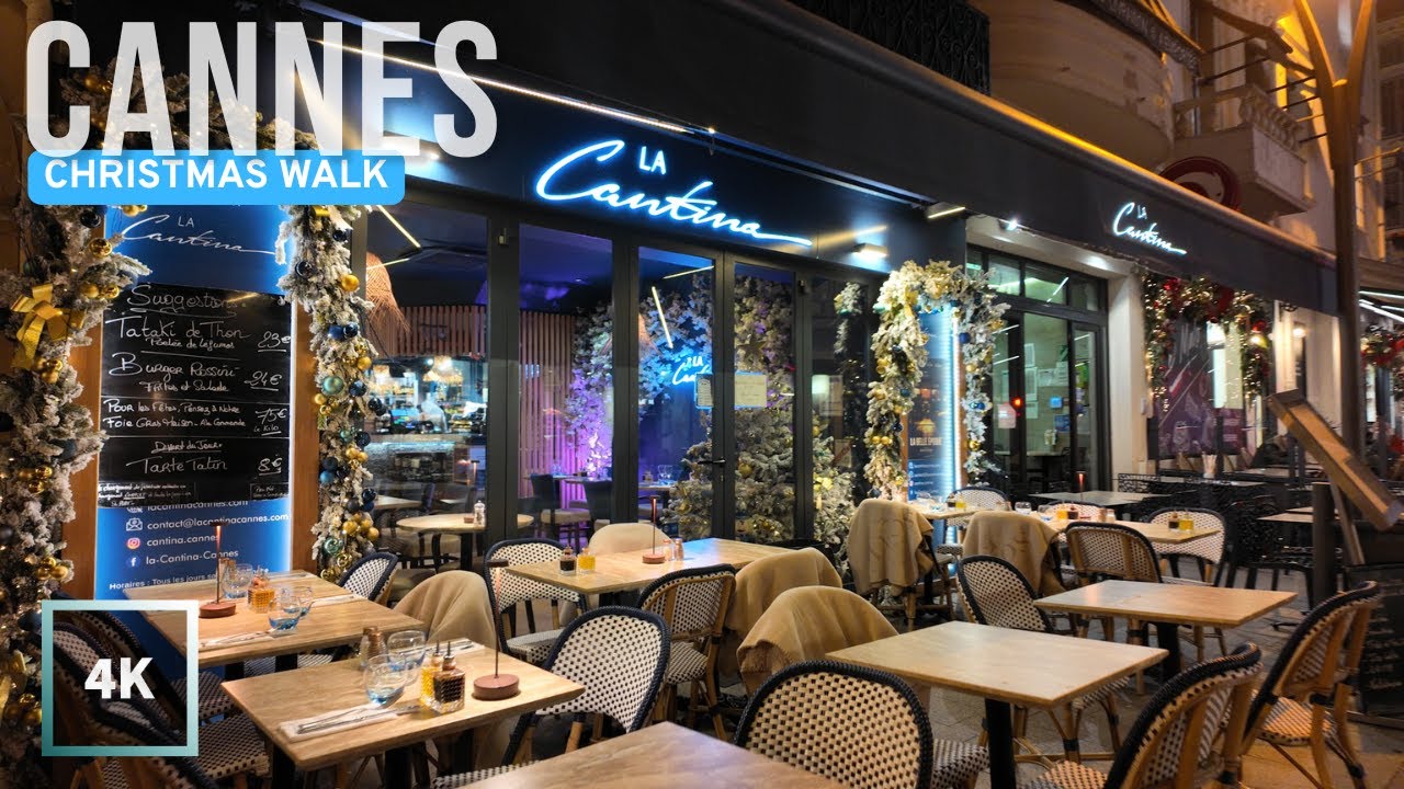 Cannes CHRISTMAS Ambience | Peaceful 4K Walking Tour🎄✨