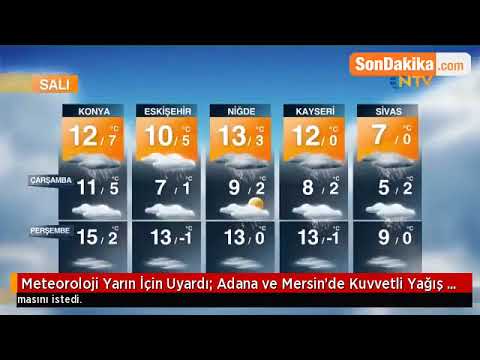 Meteoroloji Yarın İçin Uyardı: Adana ve Mersin'de Kuvvetli Yağış Bekleniyor