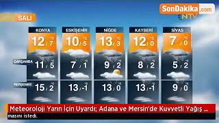 Meteoroloji Yarın İçin Uyardı: Adana ve Mersin'de Kuvvetli Yağış Bekleniyor