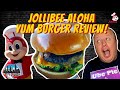 FIRST TIME Trying Jollibee Aloha Yum Burger! Jollibee Burger and Ube Pie Review!