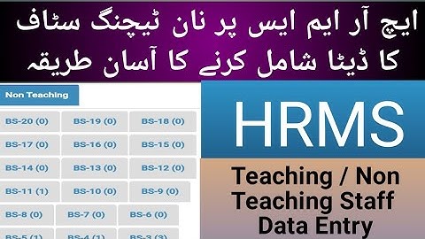 HRMS || HRMS Data Entry || HRMS Teachers Data || Non Teaching Staff Data Entry || HRMS Documents ||