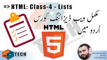 HTML Class 4: HTML Lists - HTML Tutorial in Urdu and in Hindi