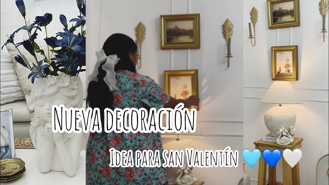 Nueva decoración en la sala 🩵 idea para san Valentín 