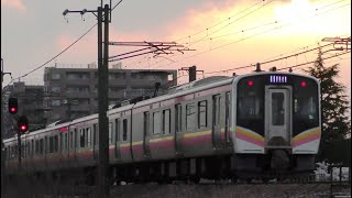 信越本線下り始発421M【4K】E129系B4編成
