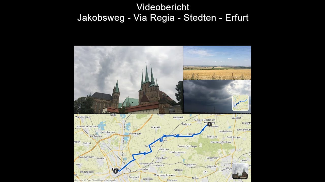 Wandervideo  Jakobsweg - Via Regia - Stedten - Erfurt - 01.08.24