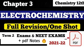 Electrochemistry Full Revision One Shot Class 12 Chemistry Term 2 Exam & Neet Exam 2021-22