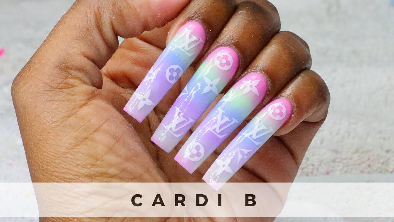 Cardi B Nail Art Trends Crystal Manicure Inspiration