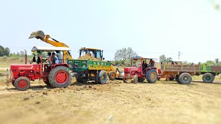 Mahindra Tractors And JCB 3DX Machine Mud Working | tractor Video | Come to village |