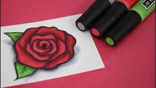 How to Draw a Rose Using Markers – Color Blending Techniques