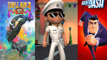 Little Singham GAMEPLAY vs Temple run 2 gameplay VS AGENT DASH GAMEPLAY ANDROID @littlesingham