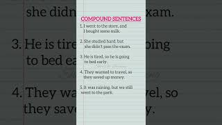 Practising COMPOUND Sentences #sentences #english #englishgrammar #compound #shorts #youtubeshorts