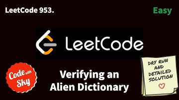 953. Verifying an Alien Dictionary || Leetcode || C++ || Hindi