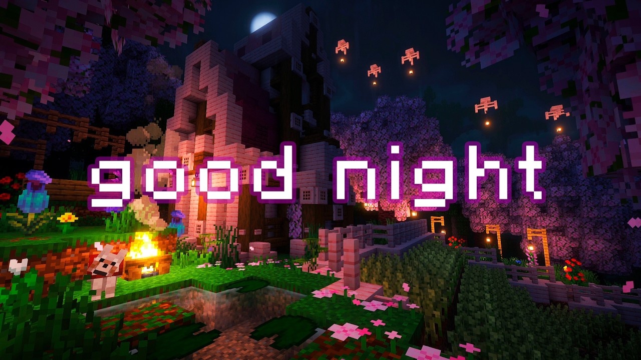 go to bed early tonight... (minecraft music & soft rain, fire)