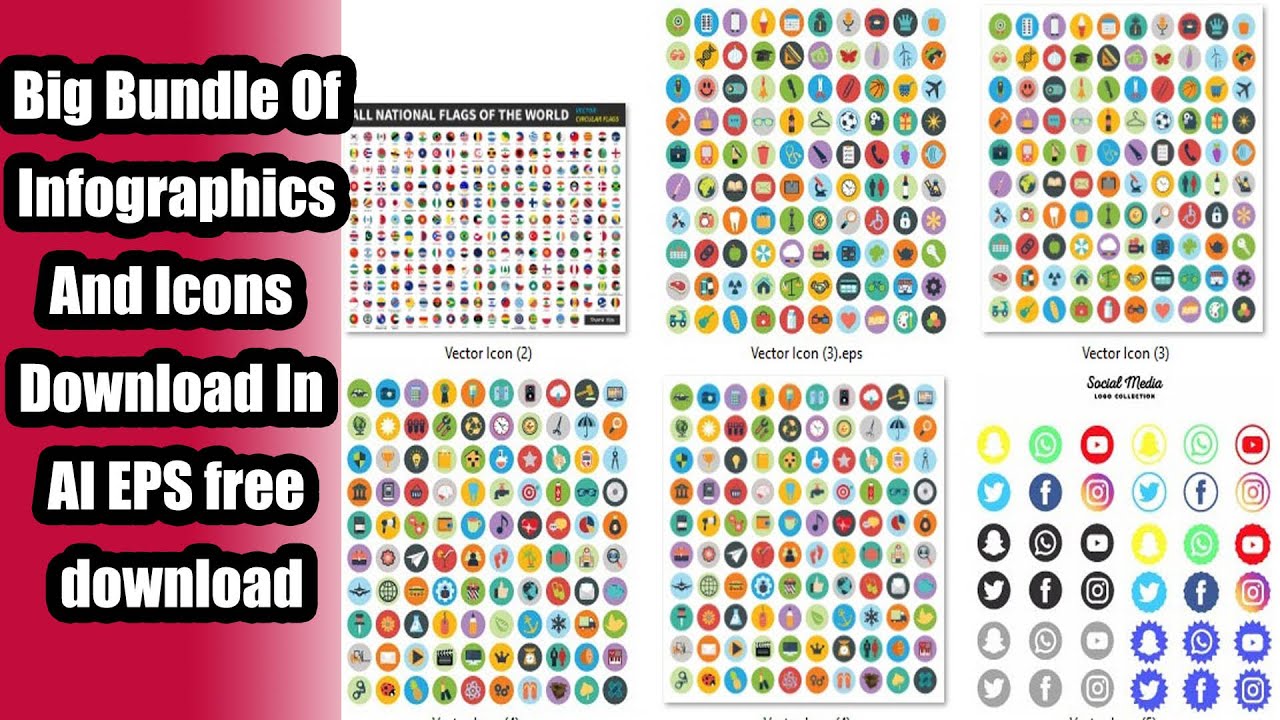 Big Bundle Of Infographics And Icons Download In PSD AI EPS free download