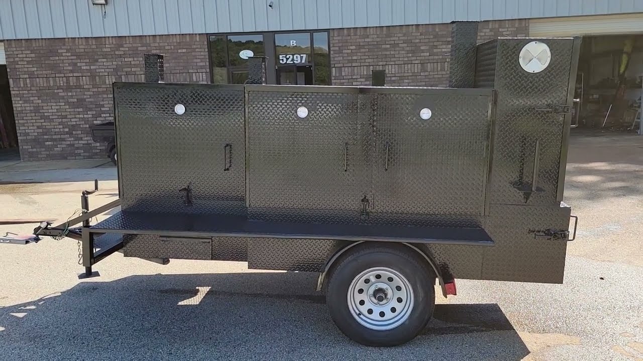 Pro Ribmaster bbq smoker grill trailers for sale rentals service stainless steel sink set up storage
