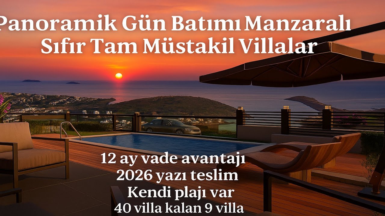 Bodrum Yalıkavak 12 Vade Net Günbatımı ve Panoramik Deniz Manzarası Tam Müstakil Son Kalan 9 Villa