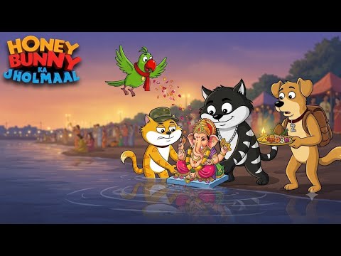 Hunny Bunny ने किया गणेश विसर्जन | Hunny Bunny Jholmaal Cartoon For Kids | Moral Stories In Hindi