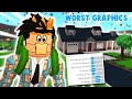 i built a bloxburg house with the WORST QUALITY GRAPHICS... this was strange