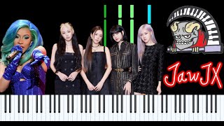 BLACKPINK - " Bet You Wanna " Piano Chorus Midi Synthesia Tutorial Lesson Easy ( ft. Cardi B ) screenshot 4