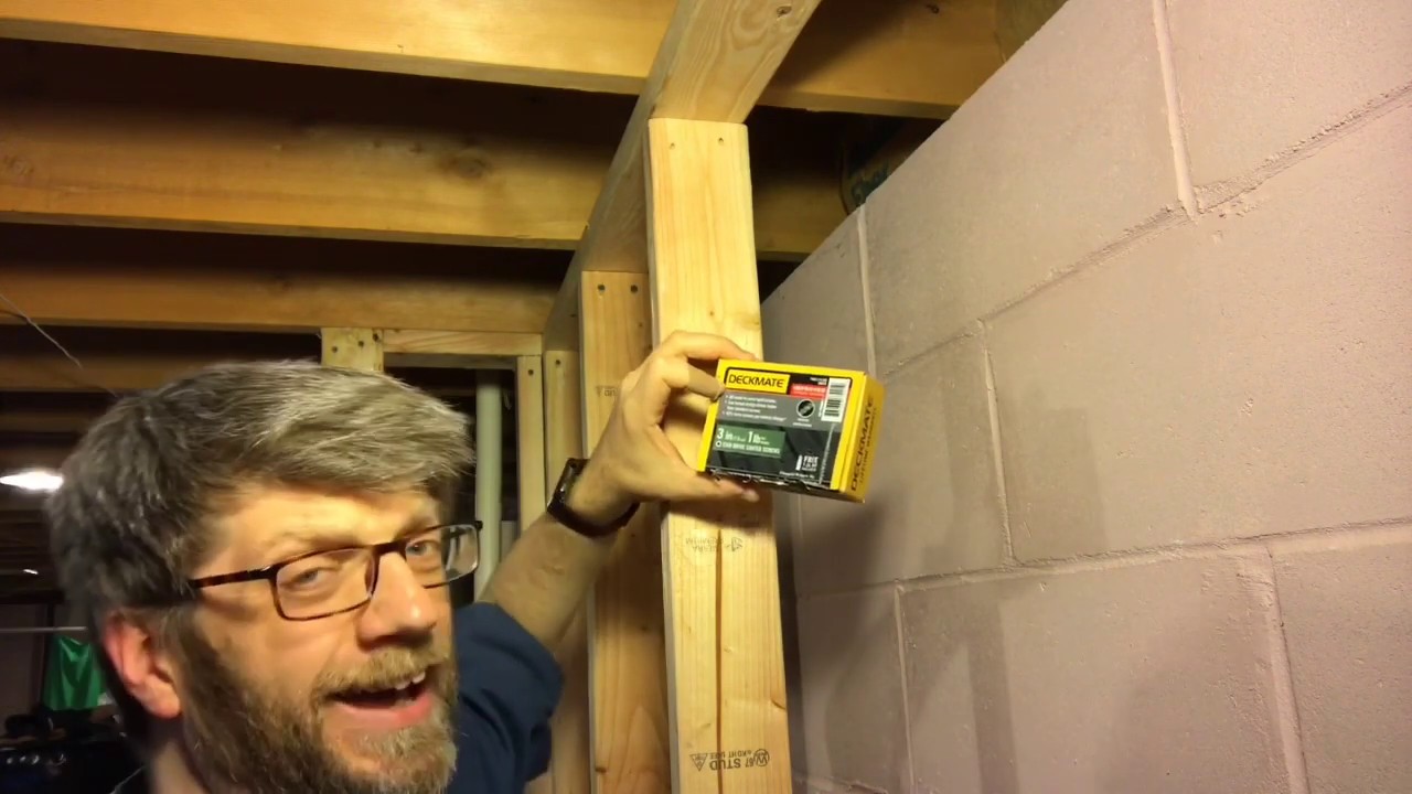 No Nails, No Hammering Wood Stud Framing With Screws Basement