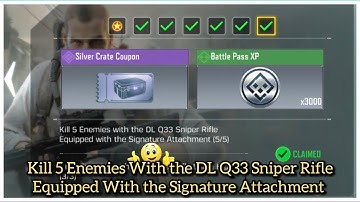 COD Mobile Kill 5 Enemies With the DL Q33 Sniper Rifle Equipped With the Signature Attachment