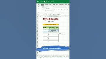 convert hour into minutes #excelfunctions #myodiaguide