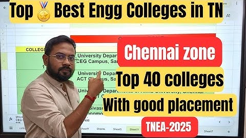 Top 🏅40 Colleges in chennai Zone |With good placement | TNEA-2025