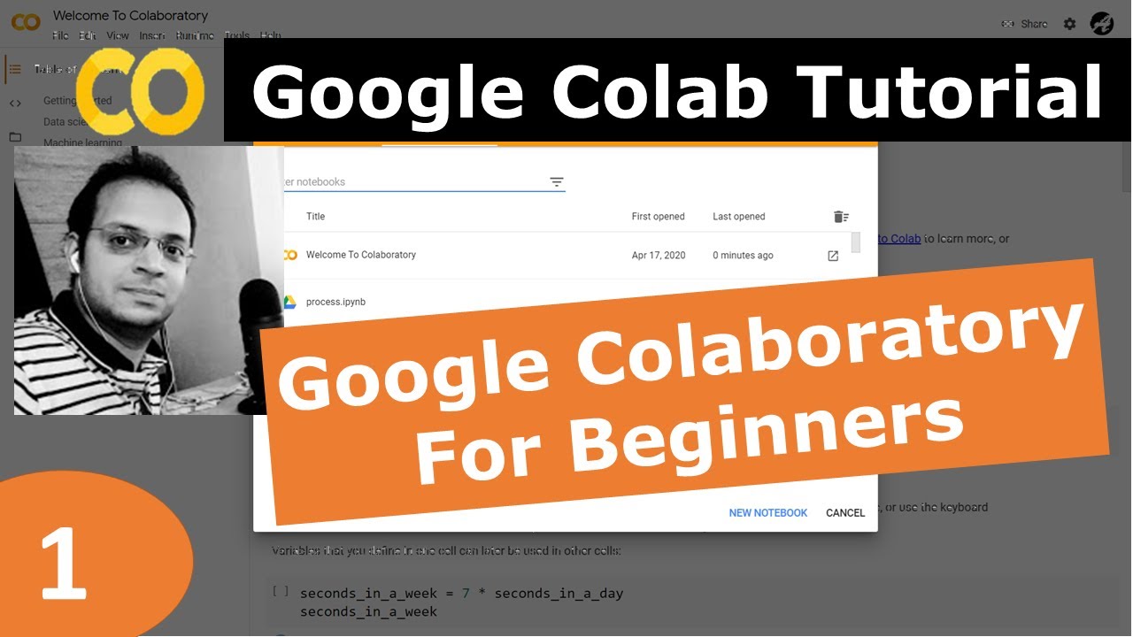 1) Google Colab Tutorial | Python | Jupyter Notebook : Google ...