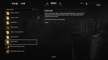 BOOKS: Missing: Mikel (Witcher 3 In-Game Lore Read Aloud)