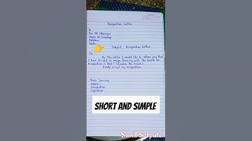 Resignation Letter || Resign Letter || Resignation Letter Format || Resignation Letter Sample