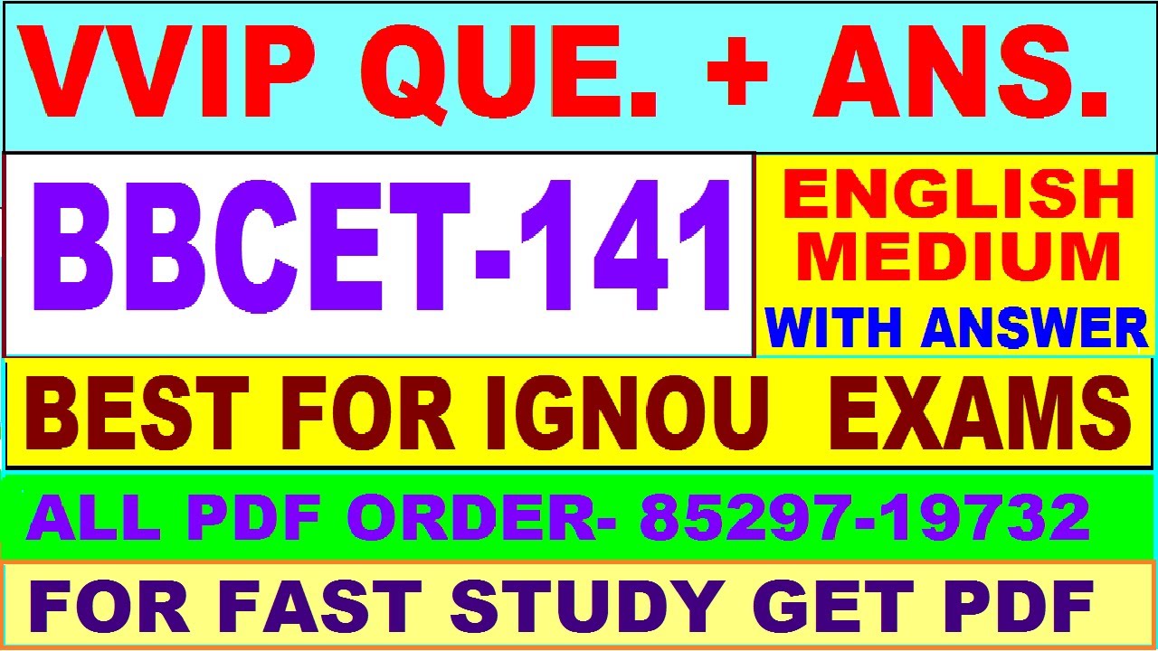 BBCET 141 important questions with answer in English | bbcet 141 ...