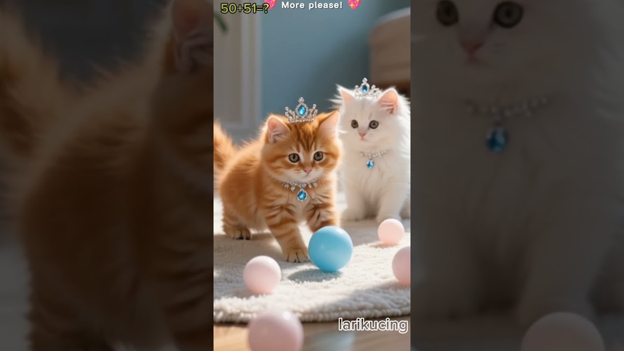 😻 Kucing Oren & Putih Pakai Mahkota Lucu Bikin Gemes! 👑✨