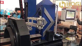 8- Axis plasma cnc intersecting line pipe cutting machine H steel channel angle square round tube