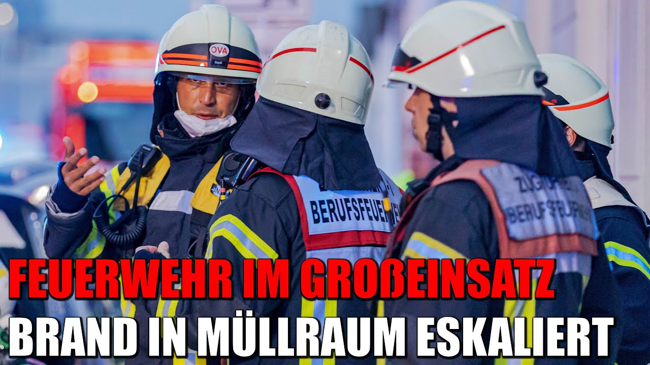 Dramatischer Vollbrand eines Müllraums in Köln-Sülz - Feuerwehr Köln im Großeinsatz | 07.05.2022