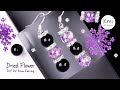 【UVレジン】UV Resin -DIY Dried Flower in UV Resin Earring. DIYでドライフラワーを使ってイヤリングを作りました〜♪