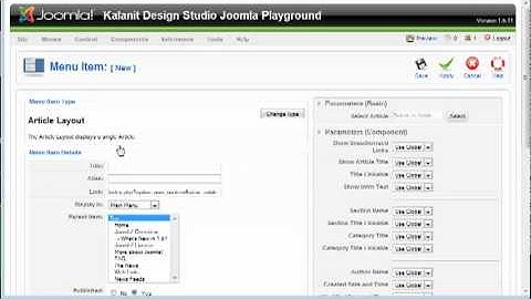 Joomla - Menu Manager-part 1