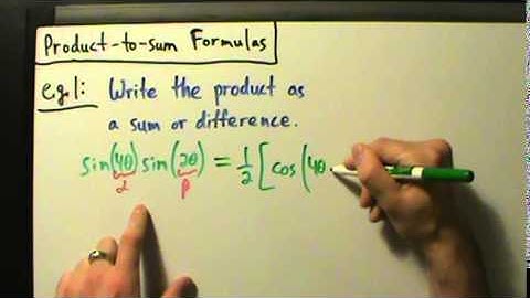 Trigonometry - Product-to-sum Formulas - Example 1