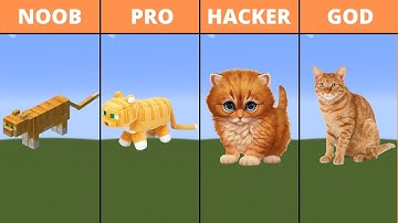 Pixel Art (NOOB vs PRO vs HACKER vs GOD) Cat in Minecraft