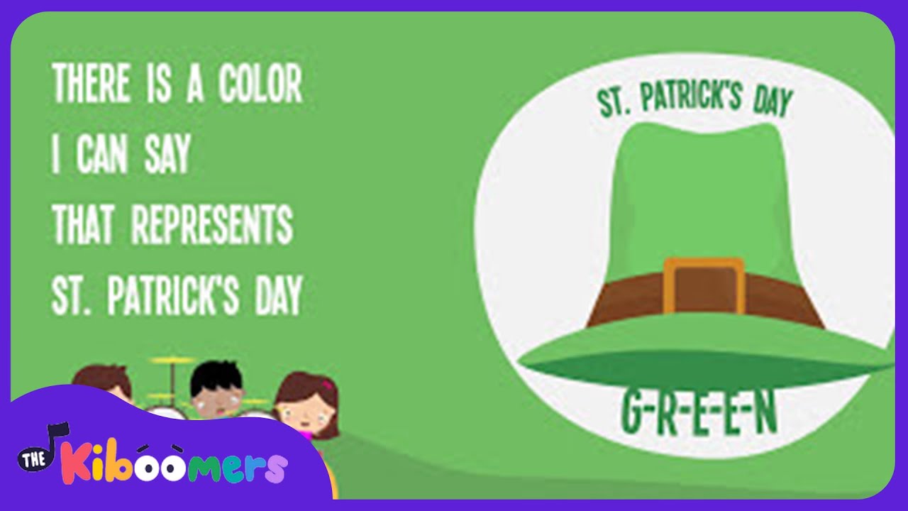 G R E E N St Patricks Day Lyric Video   The Kiboomers Preschool Songs  Nursery Rhymes