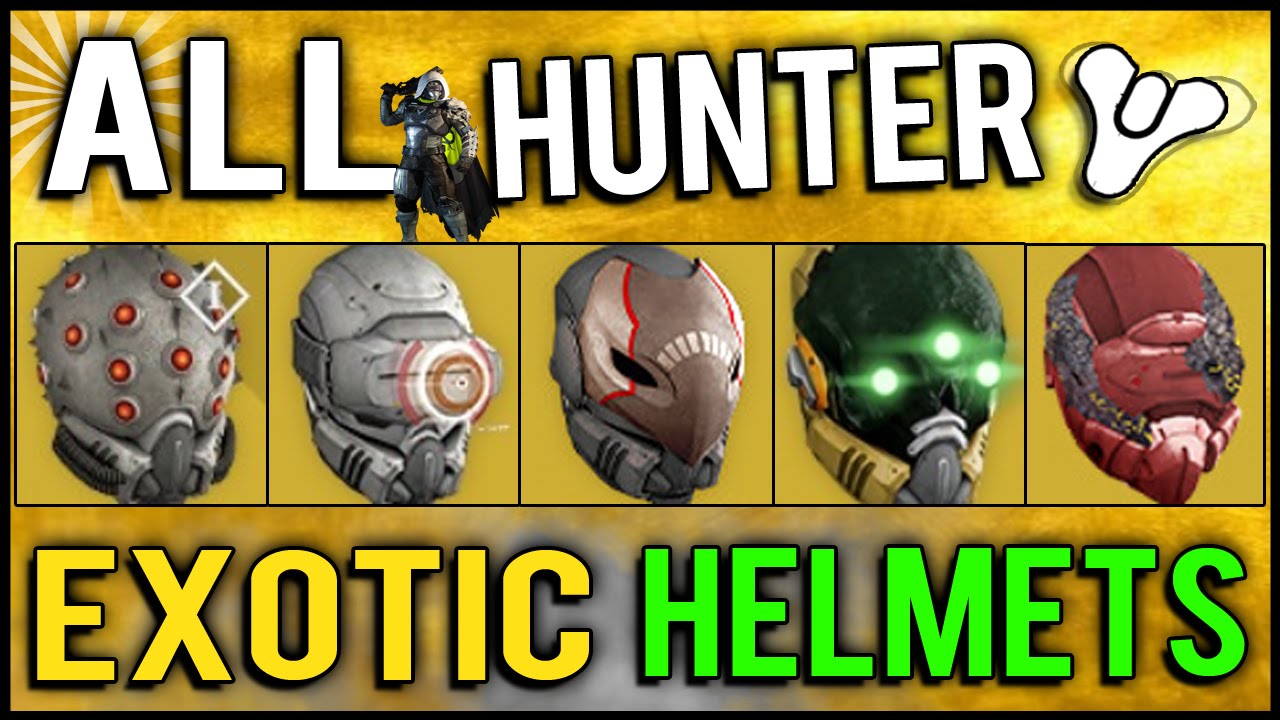 Destiny All Year 1 Hunter Exotic Helmets Review/ +Hidden Stories About the Gear! YouTube