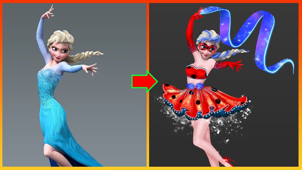 Miraculous Mixed Elsa Frozen - Miraculoua Ladybug Glow Up Compilation