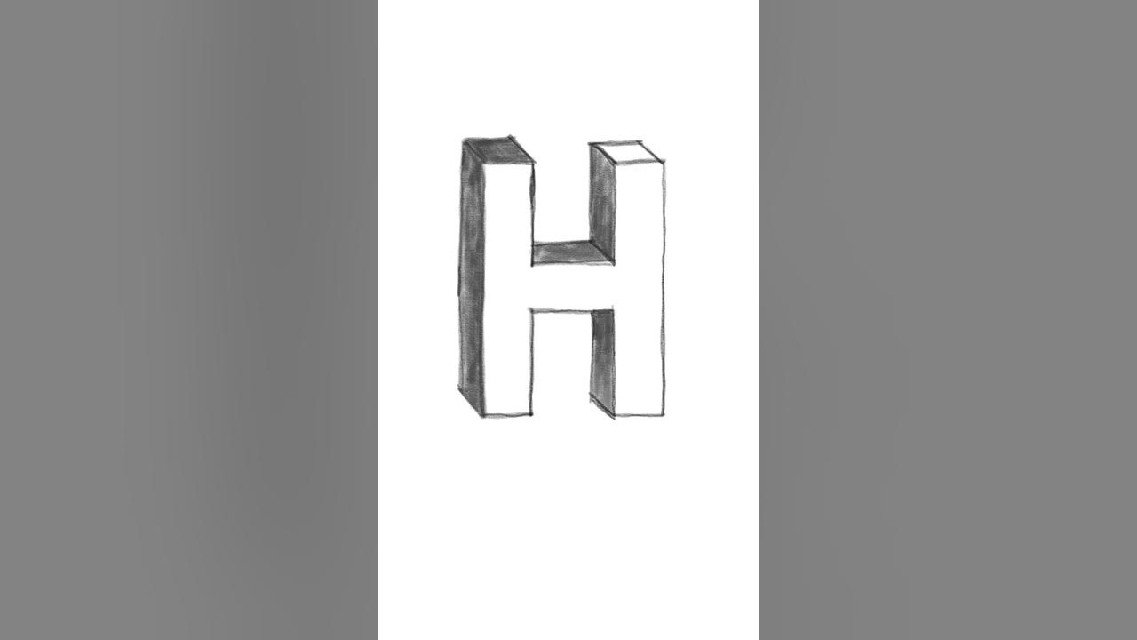 How To Draw and Learn To Easy Drawing 3D Letter H วาดรูป 3 มิติ วาดรูป