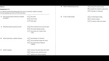 Listening B1, PET 6, Test 4, Part 2