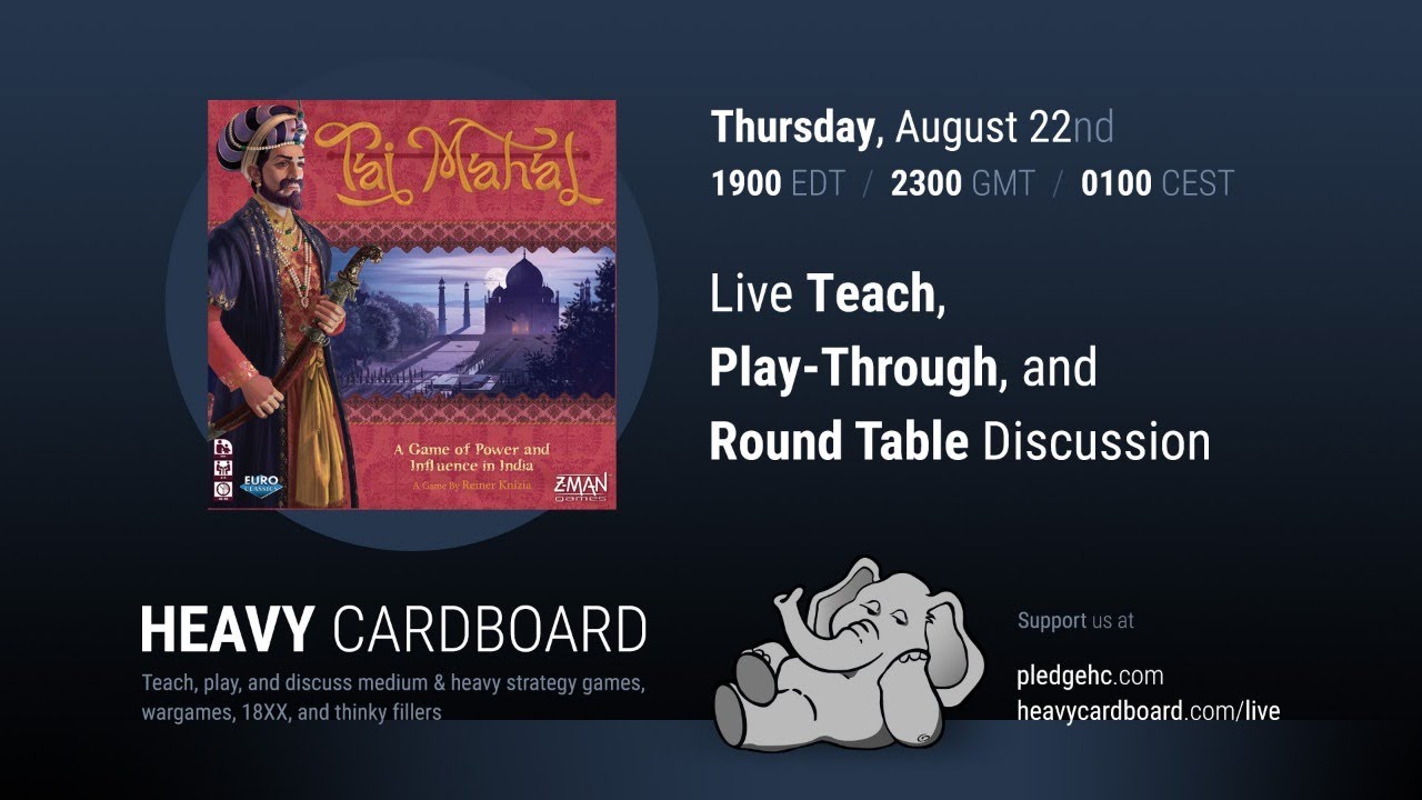 Taj Mahal 4p Teaching, Play-through, & Round table by Heavy Cardboard