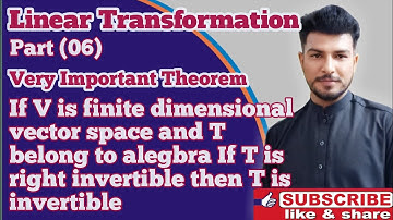 If T is right invertible then T is invertible || left and right invertible || part(6) urdu and hindi