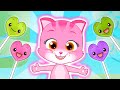 FAMILIA DEDO 🍭😺 con la gata rosita y las piruletas de colores 🎤 Canciones para niños