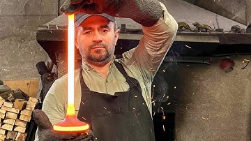 ⚙️🔥I forged a sharp Damascus knife from a part of old ship