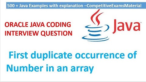 Java Program to find the first duplicate occurence in an array