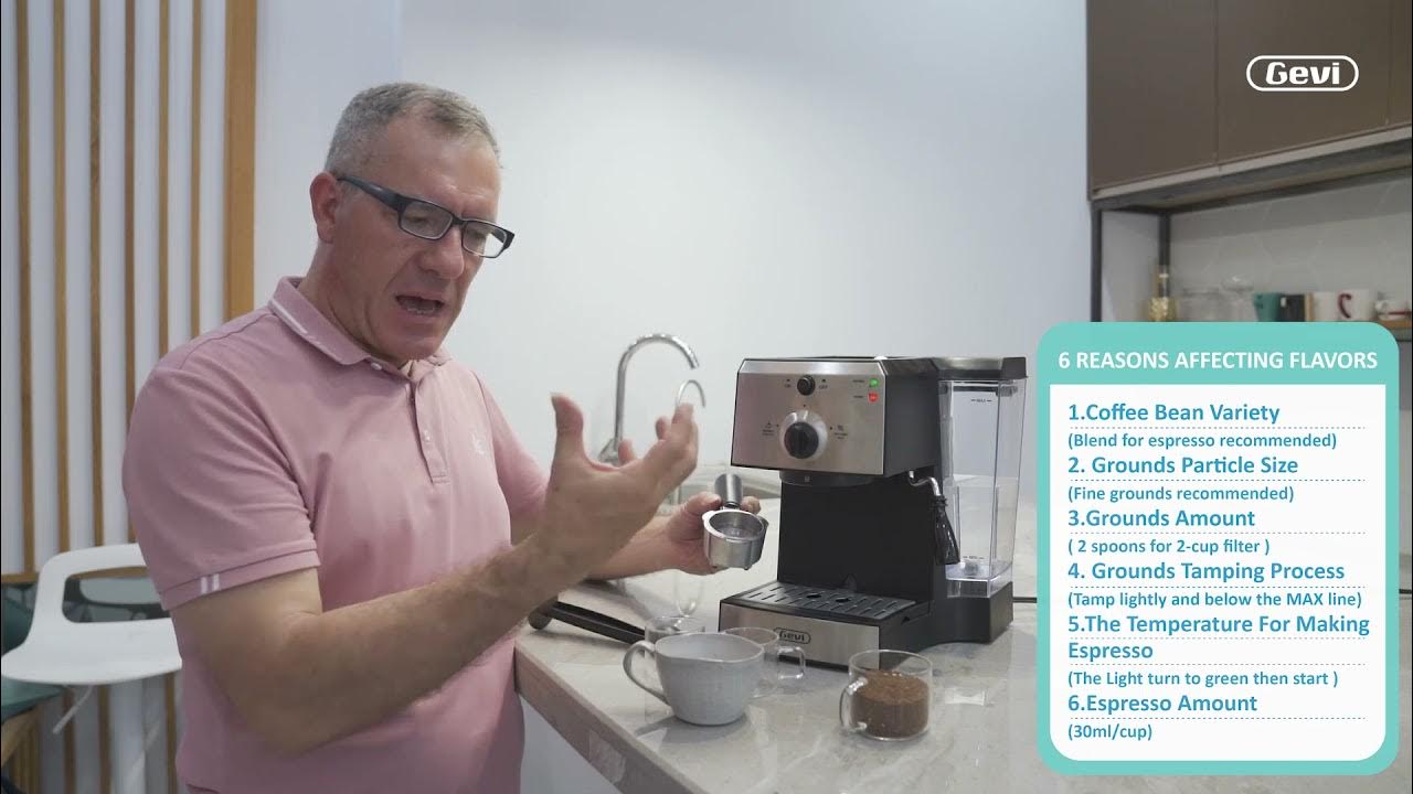 How To Make 2 Cup of Perfect Espresso Coffee with Gevi GECMD627BKU